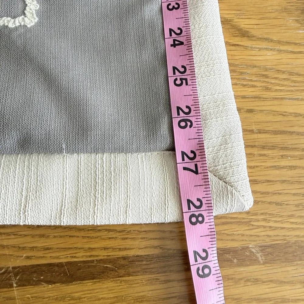 Madison Park Euro Shams Gray‎ With White Embroidered Trim 28 x 28 Set Of 2